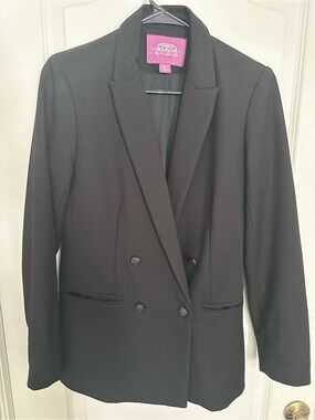 Savile Row Co London Black Crest Button Blazer S